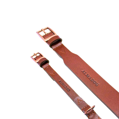 Hundehalsband Albbüffel - Glattes Büffelleder braun
