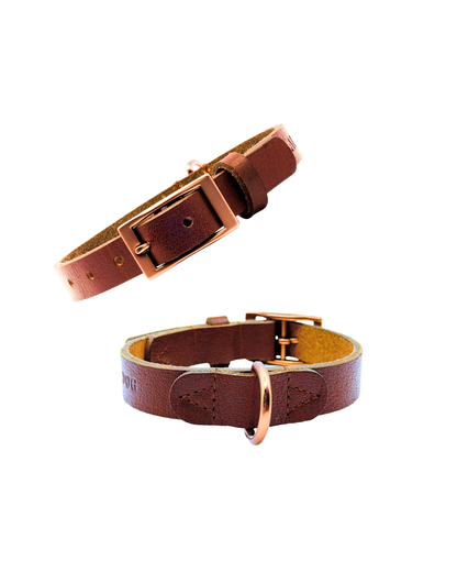 Hundehalsband Albbüffel - Glattes Büffelleder braun