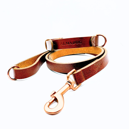 Hundeleine Leder Albbüffel City - Büffelleder braun