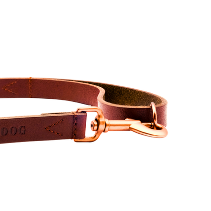 Hundeleine Leder Albbüffel City - Büffelleder braun