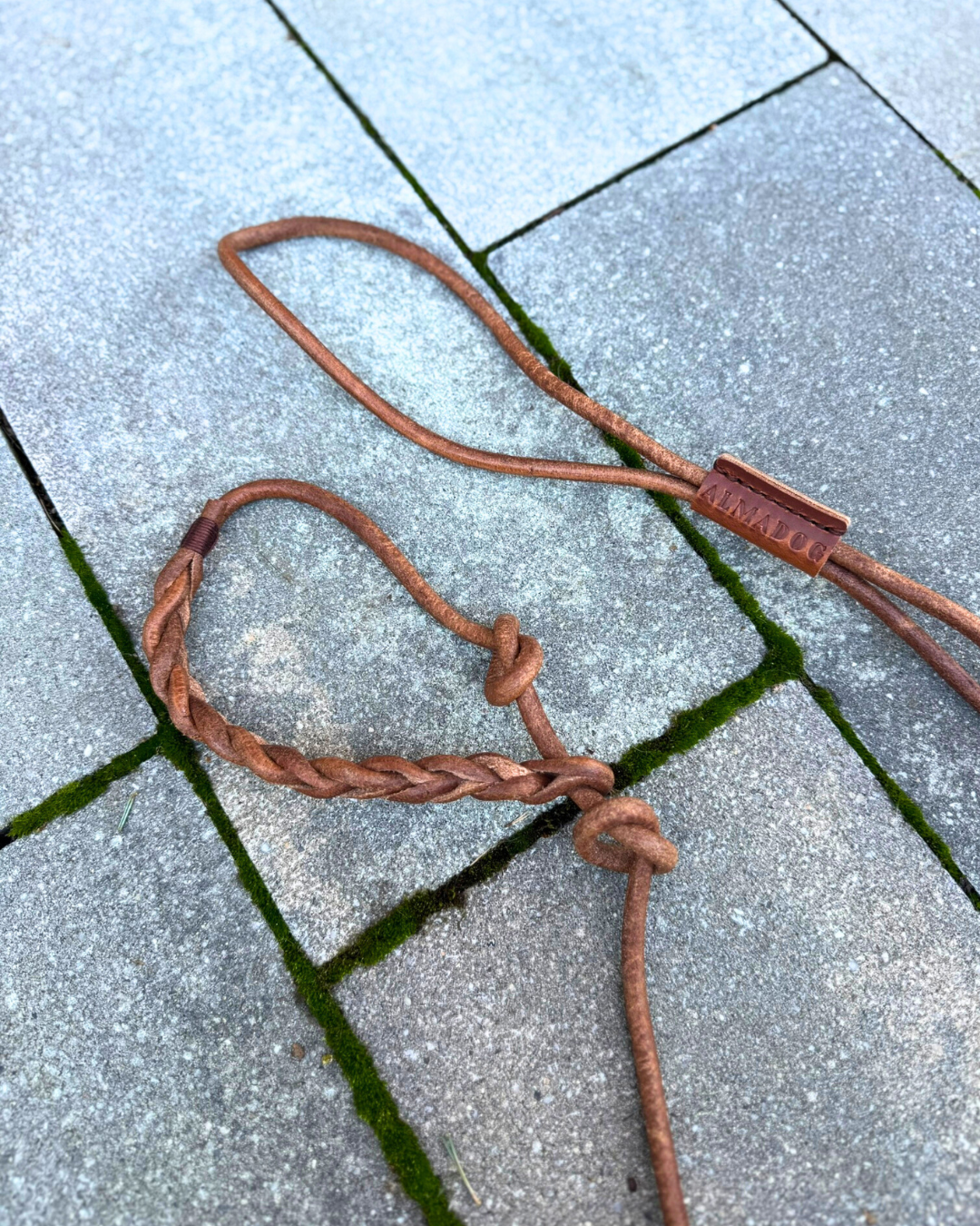 Flüsterleine Silent - Lautlose Umhängeleine mit verstellbarer Umhängeschlaufe - Pirschleine aus Rundleder, ohne Metall (Kopie)